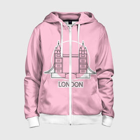 Детская толстовка 3D на молнии с принтом Лондон London Tower bridge , 100% полиэстер |  манжеты и пояс оформлены широкой мягкой резинкой, двухслойный капюшон со шнурком для регулировки, спереди карманы и застежка-молния
 | bridge | england | english | gb | london | tower | uk | английский | англия | башни | великобритания | закат | иконка | лайнарт | лондон | мост | надпись | розовый круг | слово | тауэрский | юк