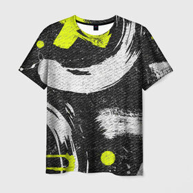 Мужская футболка 3D с принтом Grunge Texture , 100% полиэфир | прямой крой, круглый вырез горловины, длина до линии бедер | art | background | cross | grunge | paint | strokes | texture | арт | гранж | краска | крест | мазки | текстура | фон