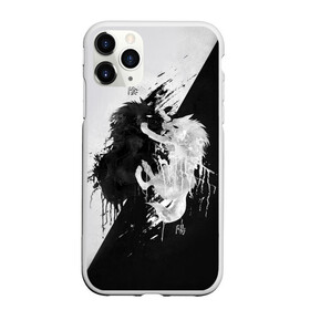 Чехол для iPhone 11 Pro Max матовый с принтом Инь Янь , Силикон |  | art | black and white | chinese characters | good and evil | wolves | yin yang | арт | волки | добро и зло | инь янь | китайские иероглифы | черное и белое