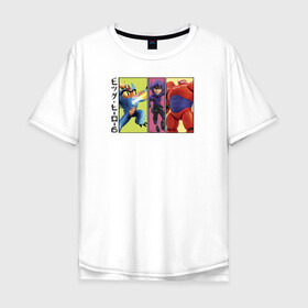 Мужская футболка хлопок Oversize с принтом Big Hero 6 , 100% хлопок | свободный крой, круглый ворот, “спинка” длиннее передней части | big hero 6 | disney | vdkimel | город героев 6 | дисней