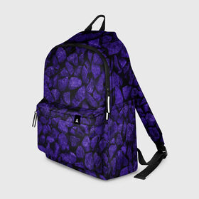 Рюкзак 3D с принтом Purple-$tone$ , 100% полиэстер | лямки с регулируемой длиной, сверху петелька, чтобы рюкзак можно было повесить на вешалку. Основное отделение закрывается на молнию, как и внешний карман. Внутри два дополнительных кармана, один из которых закрывается на молнию. По бокам два дополнительных кармашка | abstraction | forms | gravel | pebbles | purple | stones | texture | абстракция | галька | гравий | камни | текстура | фиолетовый | формы