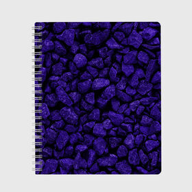 Тетрадь с принтом Purple-$tone$ , 100% бумага | 48 листов, плотность листов — 60 г/м2, плотность картонной обложки — 250 г/м2. Листы скреплены сбоку удобной пружинной спиралью. Уголки страниц и обложки скругленные. Цвет линий — светло-серый
 | Тематика изображения на принте: abstraction | forms | gravel | pebbles | purple | stones | texture | абстракция | галька | гравий | камни | текстура | фиолетовый | формы
