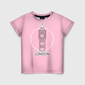 Детская футболка 3D с принтом Биг Бен, Лондон, London , 100% гипоаллергенный полиэфир | прямой крой, круглый вырез горловины, длина до линии бедер, чуть спущенное плечо, ткань немного тянется | big ben | clock | england | europe | london | pink | travel | англия | башня | башня елизаветы | биг бен | великобритания | европа | иконка | круг | лондон | надпись | путешествия | розовый | символ | часы