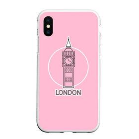 Чехол для iPhone XS Max матовый с принтом Биг Бен, Лондон, London , Силикон | Область печати: задняя сторона чехла, без боковых панелей | Тематика изображения на принте: big ben | clock | england | europe | london | pink | travel | англия | башня | башня елизаветы | биг бен | великобритания | европа | иконка | круг | лондон | надпись | путешествия | розовый | символ | часы