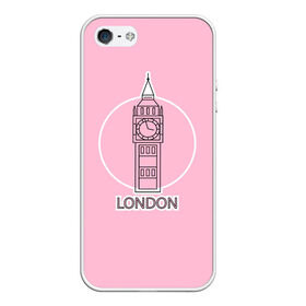 Чехол для iPhone 5/5S матовый с принтом Биг Бен, Лондон, London , Силикон | Область печати: задняя сторона чехла, без боковых панелей | big ben | clock | england | europe | london | pink | travel | англия | башня | башня елизаветы | биг бен | великобритания | европа | иконка | круг | лондон | надпись | путешествия | розовый | символ | часы