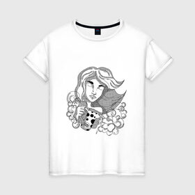 Женская футболка хлопок с принтом Водолей , 100% хлопок | прямой крой, круглый вырез горловины, длина до линии бедер, слегка спущенное плечо | 
