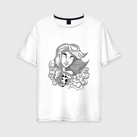 Женская футболка хлопок Oversize с принтом Водолей , 100% хлопок | свободный крой, круглый ворот, спущенный рукав, длина до линии бедер
 | 