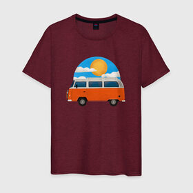Мужская футболка хлопок с принтом Volkswagen t1 , 100% хлопок | прямой крой, круглый вырез горловины, длина до линии бедер, слегка спущенное плечо. | t1 | volkswagent1 | автобус | иллюстрация | машина | микроавтобус | ретро