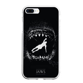 Чехол для iPhone 7Plus/8 Plus матовый с принтом Челюсти JAWS , Силикон | Область печати: задняя сторона чехла, без боковых панелей | 2020 | shark | sharks | акула | акулы | зубы | клыки | мегаладон | меголадон | пиранья | про | фильм | фильм про акул | фильм челюсти | хеллоуин | хэллоуин | челюсти