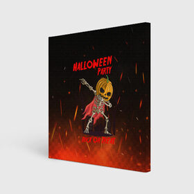 Холст квадратный с принтом Halloween Party , 100% ПВХ |  | blood | diablo | haloween | horror | дьявол | зомби | кости | кровь | мозги | мясо | страшилка | ужасы | хеллоуин | хелоуин
