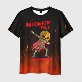 Мужская футболка 3D с принтом Halloween Party , 100% полиэфир | прямой крой, круглый вырез горловины, длина до линии бедер | Тематика изображения на принте: blood | diablo | haloween | horror | дьявол | зомби | кости | кровь | мозги | мясо | страшилка | ужасы | хеллоуин | хелоуин
