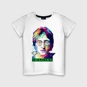 Детская футболка хлопок с принтом John Lennon Imagine , 100% хлопок | круглый вырез горловины, полуприлегающий силуэт, длина до линии бедер | beatles | imagine | john | lennon | the beatles | битлз | битлы | группа | джон | купить | леннон | леннона | очки | рок н ролл | с группы | хиппи