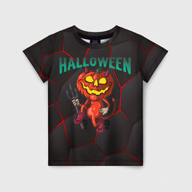 Детская футболка 3D с принтом Halloween , 100% гипоаллергенный полиэфир | прямой крой, круглый вырез горловины, длина до линии бедер, чуть спущенное плечо, ткань немного тянется | blood | diablo | haloween | horror | дьявол | зомби | кости | кровь | мозги | мясо | страшилка | ужасы | хеллоуин | хелоуин