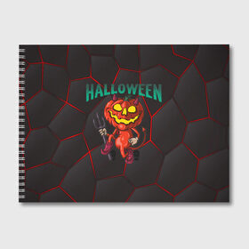 Альбом для рисования с принтом Halloween , 100% бумага
 | матовая бумага, плотность 200 мг. | Тематика изображения на принте: blood | diablo | haloween | horror | дьявол | зомби | кости | кровь | мозги | мясо | страшилка | ужасы | хеллоуин | хелоуин