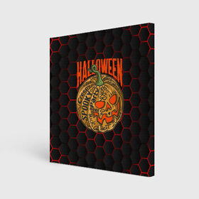 Холст квадратный с принтом Halloween , 100% ПВХ |  | blood | diablo | haloween | horror | дьявол | зомби | кости | кровь | мозги | мясо | страшилка | ужасы | хеллоуин | хелоуин
