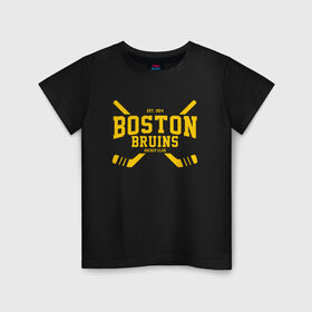 Детская футболка хлопок с принтом Boston Bruins , 100% хлопок | круглый вырез горловины, полуприлегающий силуэт, длина до линии бедер | Тематика изображения на принте: boston | boston bruins | bruins | hockey | nhl | usa | бостон | бостон брюинз | нхл | спорт | сша | хоккей | шайба