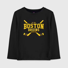 Детский лонгслив хлопок с принтом Boston Bruins , 100% хлопок | круглый вырез горловины, полуприлегающий силуэт, длина до линии бедер | boston | boston bruins | bruins | hockey | nhl | usa | бостон | бостон брюинз | нхл | спорт | сша | хоккей | шайба