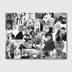 Альбом для рисования с принтом Токийский гуль , 100% бумага
 | матовая бумага, плотность 200 мг. | Тематика изображения на принте: anime | manga | tokyo ghoul | аниме | джузо | канеки | кен | манга | токийский гуль | тоука | ута | хиде | шу