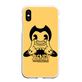 Чехол для iPhone XS Max матовый с принтом Bendy And The Ink Machine , Силикон | Область печати: задняя сторона чехла, без боковых панелей | bendy | bendy and the ink machine | бенди | бени | бенни | бэнди | детская | детям | игра | капли | компьютерная игра | краска | машина | подтеки | ужастик | чернила | чернильная