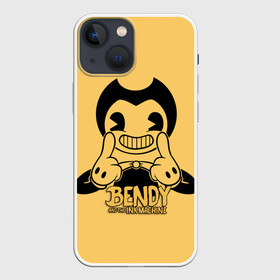 Чехол для iPhone 13 mini с принтом Bendy And The Ink Machine ,  |  | bendy | bendy and the ink machine | бенди | бени | бенни | бэнди | детская | детям | игра | капли | компьютерная игра | краска | машина | подтеки | ужастик | чернила | чернильная