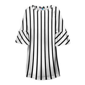 Детское платье 3D с принтом Чёрные и белые полосы , 100% полиэстер | прямой силуэт, чуть расширенный к низу. Круглая горловина, на рукавах — воланы | белая полоса | полоски | тонкие полоски | тонкие полосы | узор полоски | чёрная полоса | чёрно белые полосы