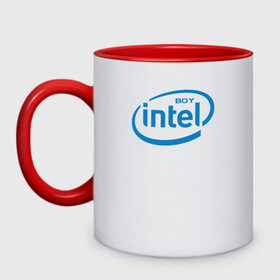Кружка двухцветная с принтом Intel Boy , керамика | объем — 330 мл, диаметр — 80 мм. Цветная ручка и кайма сверху, в некоторых цветах — вся внутренняя часть | amd | amd boy | core | core i3 | core i5 | core i7 | cpu | intel | intel boy | интел | интел бой | процессор | цпу