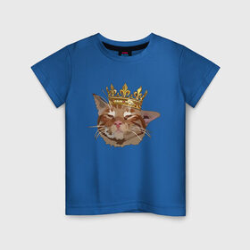 Детская футболка хлопок с принтом Котик , 100% хлопок | круглый вырез горловины, полуприлегающий силуэт, длина до линии бедер | корона | кот | кот в короне | котейка | кошка | милый кот