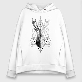 Женское худи Oversize хлопок с принтом Polygonal deer , френч-терри — 70% хлопок, 30% полиэстер. Мягкий теплый начес внутри —100% хлопок | боковые карманы, эластичные манжеты и нижняя кромка, капюшон на магнитной кнопке | Тематика изображения на принте: animals | black | circles | deer | drawing | forest | geometric | low poly | poly | silhouette | tattoo | triangles | wild | белый | геометрический | дикий | животные | звери | зверь | контур | круги | лес | лесной | мужской | олени | олень | полигональны