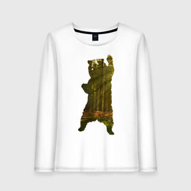 Женский лонгслив хлопок с принтом Wild bear , 100% хлопок |  | angry | bear | claws | forest | photo | silhouette | standing | wild | wood | wooden | белый | бурый | в лесу | гризли | деревья | дикий | животные | зверь | злой | когти | крутой | лапа | лес | лесной | лучи | медведь | медвежонок | мишка