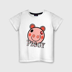 Детская футболка хлопок с принтом ROBLOX PIGGY , 100% хлопок | круглый вырез горловины, полуприлегающий силуэт, длина до линии бедер | piggy | roblox | roblox games | roblox piggy | игра роблокс | пигги. | роблокс | роблокс пигги | робукс