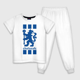 Детская пижама хлопок с принтом Chelsea FC , 100% хлопок |  брюки и футболка прямого кроя, без карманов, на брюках мягкая резинка на поясе и по низу штанин
 | blue | chelsea | club | english | fc | football | london | retirees | soccer | английский | клуб | лондон | пенсионеры | синие | фк | футбол | футбольный | челси
