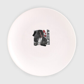 Тарелка с принтом SALUKI , фарфор | диаметр - 210 мм
диаметр для нанесения принта - 120 мм | Тематика изображения на принте: rap | saluki | saluki rap | рэп | рэпер | салюки