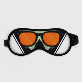 Маска для сна 3D с принтом Череп в кепке и очках , внешний слой — 100% полиэфир, внутренний слой — 100% хлопок, между ними — поролон |  | кепка | очки | треугольник | череп