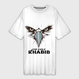 Платье-футболка 3D с принтом Орел ,  |  | khabib | the eagle | боец | бои | борец | борьба | дагестан | мма | нурмагомедов | орел | птица | хабиб | чемпион