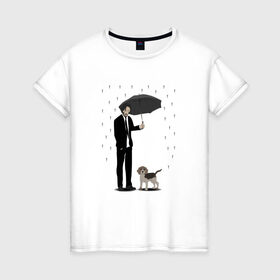 Женская футболка хлопок с принтом John Wick , 100% хлопок | прямой крой, круглый вырез горловины, длина до линии бедер, слегка спущенное плечо | beagle | john | john wick | wick | баба яга | бигль | джон уик | дождь | забота | защита животных | зонт | киану ривз | месть | охрана | собака