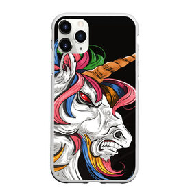 Чехол для iPhone 11 Pro матовый с принтом Evil unicorn , Силикон |  | Тематика изображения на принте: black | blue | evil | evil unicorn | green yellow | horn | horse | multicolored | pink | red | white | белый | зеленый желтый | зло | злой единорог | конь | красный | лошадь | разноцветный | рог | розовый | синий | черный