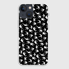 Чехол для iPhone 13 mini с принтом Ласточки ,  |  | ласточка | ласточки | перья | птица | птицы | силуэт