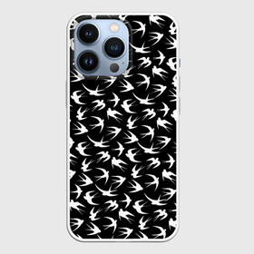 Чехол для iPhone 13 Pro с принтом Ласточки ,  |  | ласточка | ласточки | перья | птица | птицы | силуэт
