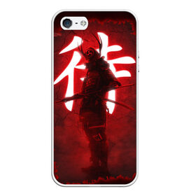 Чехол для iPhone 5/5S матовый с принтом NEON SAMURAI , Силикон | Область печати: задняя сторона чехла, без боковых панелей | катана | красное | неон | неоновый самурай | самурай | стиль | тренд | япония