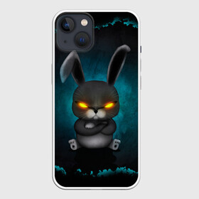 Чехол для iPhone 13 с принтом NEON HARE ,  |  | животное | заяц | злое | злые глаза | кролик | неон | плюшевое