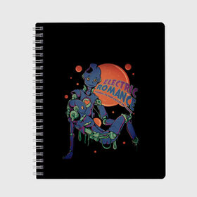 Тетрадь с принтом Любовь робота , 100% бумага | 48 листов, плотность листов — 60 г/м2, плотность картонной обложки — 250 г/м2. Листы скреплены сбоку удобной пружинной спиралью. Уголки страниц и обложки скругленные. Цвет линий — светло-серый
 | кибер панк | кибер романтика | киборги | любовь и роботы | любовь робота | роботы | романтика | сердце робота | слёзы робота | трагедия робота | чувства | я люблю.