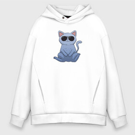 Мужское худи Oversize хлопок с принтом Blue Cat , френч-терри — 70% хлопок, 30% полиэстер. Мягкий теплый начес внутри —100% хлопок | боковые карманы, эластичные манжеты и нижняя кромка, капюшон на магнитной кнопке | домашний | животные | звери | киса | киска | кот | котенок | котэ | котя | кошка | крутой | лапочка | милый | мимими | модный | очки | синий | хороший