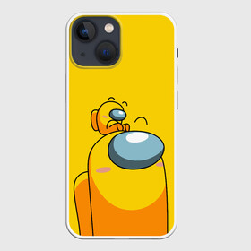 Чехол для iPhone 13 mini с принтом AMONG US YELLOW ,  |  | among us | impostor | not me | there is 1 impostor | there is impostor among us | амонг ас | предатель | разноцветные космонавты