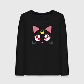 Женский лонгслив хлопок с принтом Luna Cat. Sailor Moon , 100% хлопок |  | anime | cute | аниме | взгляд | волшебство | глаза | киса | киска | кот | котенок | котэ | котя | кошка | лапочка | луна | магия | месяц | милый | мимими | мордочка | сейлор мун | хороший | япония