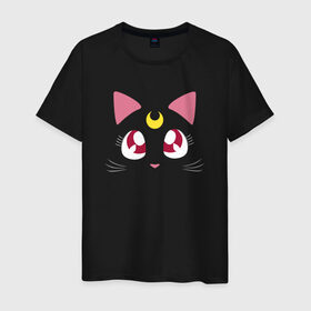 Мужская футболка хлопок с принтом Luna Cat. Sailor Moon , 100% хлопок | прямой крой, круглый вырез горловины, длина до линии бедер, слегка спущенное плечо. | anime | cute | аниме | взгляд | волшебство | глаза | киса | киска | кот | котенок | котэ | котя | кошка | лапочка | луна | магия | месяц | милый | мимими | мордочка | сейлор мун | хороший | япония