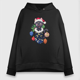 Женское худи Oversize хлопок с принтом Christmas Luna Cat , френч-терри — 70% хлопок, 30% полиэстер. Мягкий теплый начес внутри —100% хлопок | боковые карманы, эластичные манжеты и нижняя кромка, капюшон на магнитной кнопке | 2021 | anime | sailor moon | дед мороз | игрушки | кот | котенок | котик | котэ | котя | кошка | лапочка | луна | милый | мимими | новогодний | новый год | носок | подарок | рождество | сейлор мун