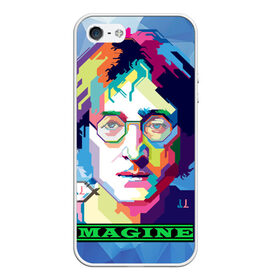 Чехол для iPhone 5/5S матовый с принтом Джон Леннон Imagine , Силикон | Область печати: задняя сторона чехла, без боковых панелей | beatles | imagine | john | lennon | the beatles | битлз | битлы | группа | джон | купить | леннон | леннона | очки | рок н ролл | с группы | хиппи
