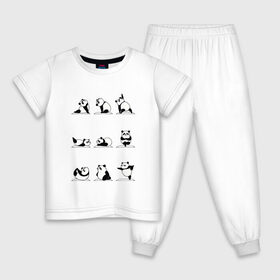 Детская пижама хлопок с принтом Панда занимается йогой , 100% хлопок |  брюки и футболка прямого кроя, без карманов, на брюках мягкая резинка на поясе и по низу штанин
 | ега | йога | йога и фитнес | карамель | кунг фу | кунг фу панда | панда | пандора | панды | по | с пандами | с пандой | фитнес