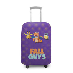 Чехол для чемодана 3D с принтом Fall Guys , 86% полиэфир, 14% спандекс | двустороннее нанесение принта, прорези для ручек и колес | battle royale | fall | fall guys | game | games | guys | winner | батл роял | игра | игры | победитель | фалл гайс