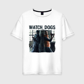 Женская футболка хлопок Oversize с принтом Watch dogs (Z) , 100% хлопок | свободный крой, круглый ворот, спущенный рукав, длина до линии бедер
 | black viceroys | ubisoft montreal | watch dogs | watchdogs | watch_dogs | взлом | делфорд уэйд | дефолт | джей би | джей би маркович | дэмиен брэнкс | клара лилл | куинн | лаки | лис | мститель | пирс | рэймонд кинни | сторожевые п